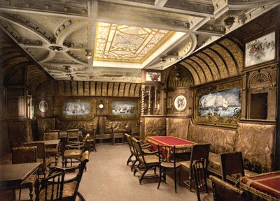 Smoking Salon on Kaiser Wilhelm der Grosse, published c. 1897 by American School